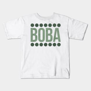 Matcha Boba Balls Typography Kids T-Shirt